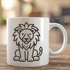 Beautiful Sitting Lion DXF