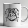 Ornate Shetland Sheepdog - PNG Format