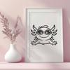 Axolotl Digital Drawing In SVG, PNG, PDF And DXF Formats