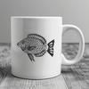 A detailed illustration of a crappie fish from the side, showcasing its features.