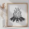 Camp Fire Artwork In PNG & SVG - Free Digital Download