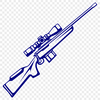 Gun Digital Drawing In SVG, PNG, PDF And DXF File Formats