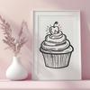 Free Unique Cupcake Digital Artwork SVG - Commercial Use