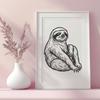 Sloth Clip Art In PNG & SVG - Free Digital Download