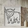 Highland Cow Stencil In SVG, PNG, PDF And DXF Formats