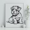 Stunning Sitting Dog Vector Drawing - PDF