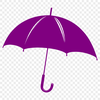 A simple illustration of a silhouette umbrella against a gray background.