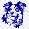 Free Beautiful Australian Shepherd Vector Drawing