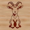 An illustration of a goat in a farm setting, ideal for use as clip art in various designs.