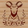 Beautiful Goat Farm Scene Vector Art A simple illustration of a domesticated goat on a farm landscape.