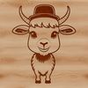 Vector Goat Design for Personal Projects A stylized illustration of a goat wearing a hat, suitable for vector art and design projects.