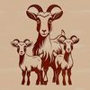 Vector Goat Illustration for Crafting A goat illustration in vector format, suitable for cutting machines and printing.