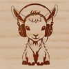 A stylized illustration of a goat, suitable for various digital applications including graphic design and crafting.
