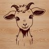 Free SVG Design: Cute Goat A digital illustration of a goat, suitable for various design applications.