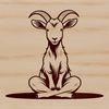 White Goat Illustration A digital illustration of a white goat with a brown coat, suitable for vector design projects.