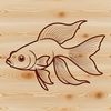Simple Goldfish Vector Illustration A small aquatic mammal commonly kept as a pet, depicted in a simple vector design.