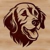Free Golden Retriever Clip Art A golden-coated dog with a distinctive head shape, suitable for vector design or clip art.