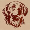 A vector illustration of a friendly-looking Golden Retriever's head with a calm expression.