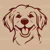 Free Clipart of a Happy Canine Friend A golden-coated dog's head is the central focus of this illustration.