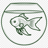 Colorful Aquatic Friend A colorful goldfish swimming in a small aquatic environment.