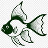 An illustration of a single goldfish with vibrant scales and fins.