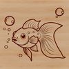 Underwater Delight Vector Graphic A simple vector illustration of a goldfish in mid-water motion.