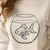Cartoon Goldfish in a Bowl An illustration of a goldfish swimming in a fish bowl.