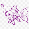 Playful Goldfish Illustration A cartoon goldfish swimming in a circular motion.