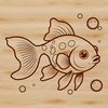 A colorful goldfish swimming in water, suitable for vector design and graphic illustration.
