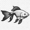 Whimsical Aquarium Companion Illustration A simple vector illustration of a goldfish, suitable for various uses including clip art and commercial designs.