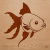 Whimsical Water Companion A digital illustration of a goldfish in a bowl, created using vector art.