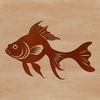 Colorful Goldfish Graphic An SVG vector graphic representation of a common household pet, a goldfish.