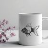 Golden Aquarium Companion Vector graphic of a small fish with golden scales.