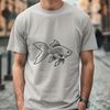 A whimsical goldfish illustration in a bowl A digital illustration of a goldfish in a bowl.