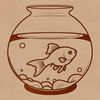 Golden Finned Friend A illustration of a small goldfish in a fish bowl.