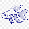 A colorful illustration of a goldfish in a swimming motion, designed as a vector graphic.