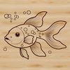 Colorful Fish Clipart Design Illustrated goldfish in a decorative bowl, suitable for vector art and clipart designs.