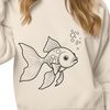 Simple Line Art Fish Designs A simple line art illustration of a goldfish in various poses.