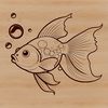 Simple Aquatic Creature Graphic A simple illustration of a goldfish in a clear blue background.