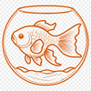 Goldfish Illustration for Digital Design A simple illustration of a goldfish in a fish bowl, suitable for digital design.