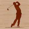 Golf Club Vector Icon A simplified outline illustration of a golf club and ball, suitable for design projects requiring vector art.