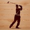 A simple illustration of a golf ball on a grassy green, suitable for vector graphics.