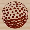 Sporty Golf Ball Vector A simple illustration of a golf ball on a green sport-themed vector graphic.