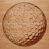 Green Golf Course Icon A simple illustration of a golf ball on the green with holes and flag.