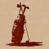 Vector Art Golf Bag Design Illustration of a golf bag with clubs and accessories, designed as vector art.