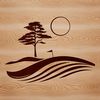 A simple illustration of a golf symbol, ideal for graphic design projects requiring a vector format.