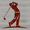Golf Club Illustration with Green Background A simple illustration of a golf club with green grass in the background.
