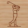 Golf Club Icon in Vector Format A 2D representation of a golf club icon, suitable for use in digital designs.