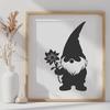 Mythical Knome Figure with Floral Patterns A mythical creature with a dwarf-like body and intricate floral details, standing upright in a full-body pose.