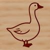 SVG illustration of a goose in simple outline form.